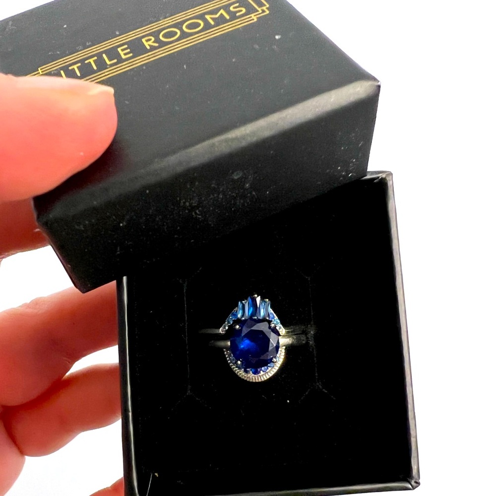 Little Rooms sterling silver sapphire stacker set
